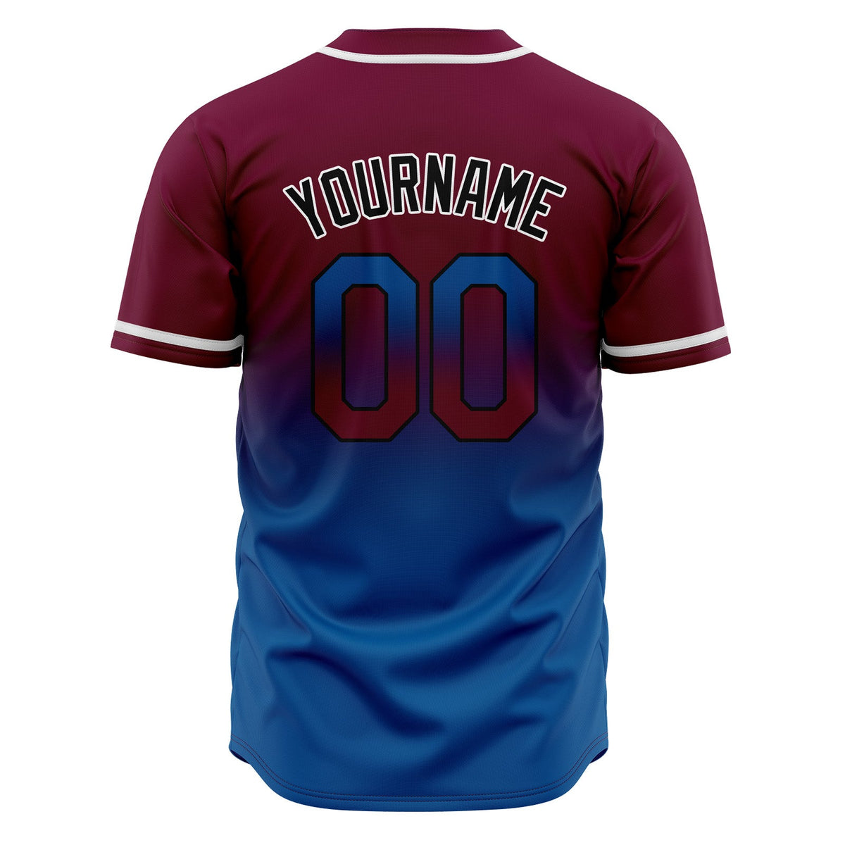Camisetas de béisbol personalizadas con degradado nombre número y logotipo