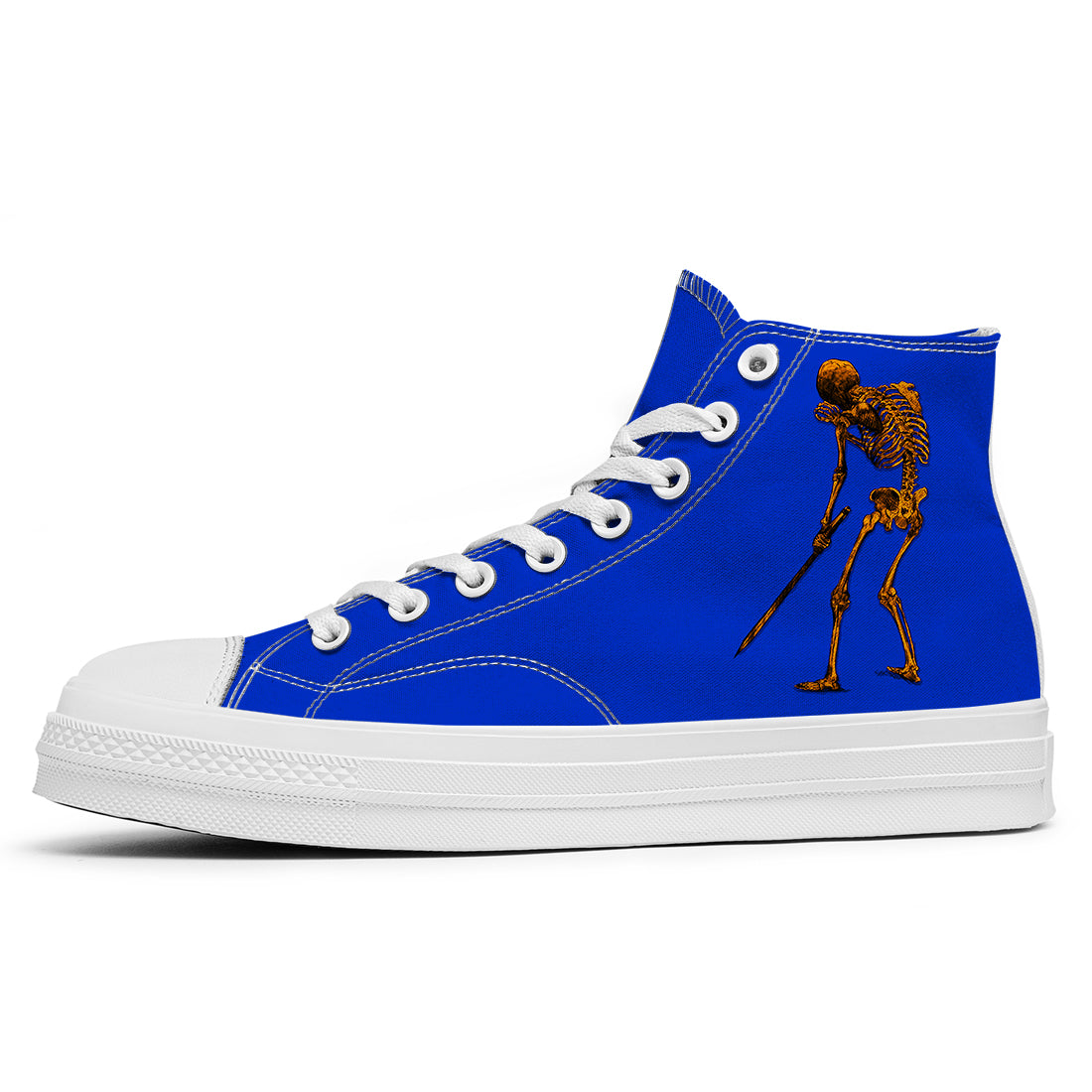 Resalta tu estilo con las zapatillas de lona de caña media Skeleton para hombre y mujer