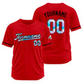 Camiseta de béisbol roja personalizada con diseño bordado Camisetas de béisbol de hip hop personalizadas