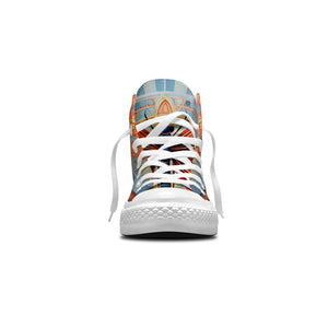 Opulent Flutter: Zapatillas unisex de media caña de lona -Déjese seducir por la belleza de los diseños de mariposas Op Art para hombres y mujeres