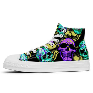 Resalta tu estilo con las zapatillas de lona de caña media Skeleton para hombre y mujer