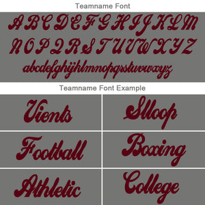 custom authentic split fashion football jersey gray-white-burgundy mesh