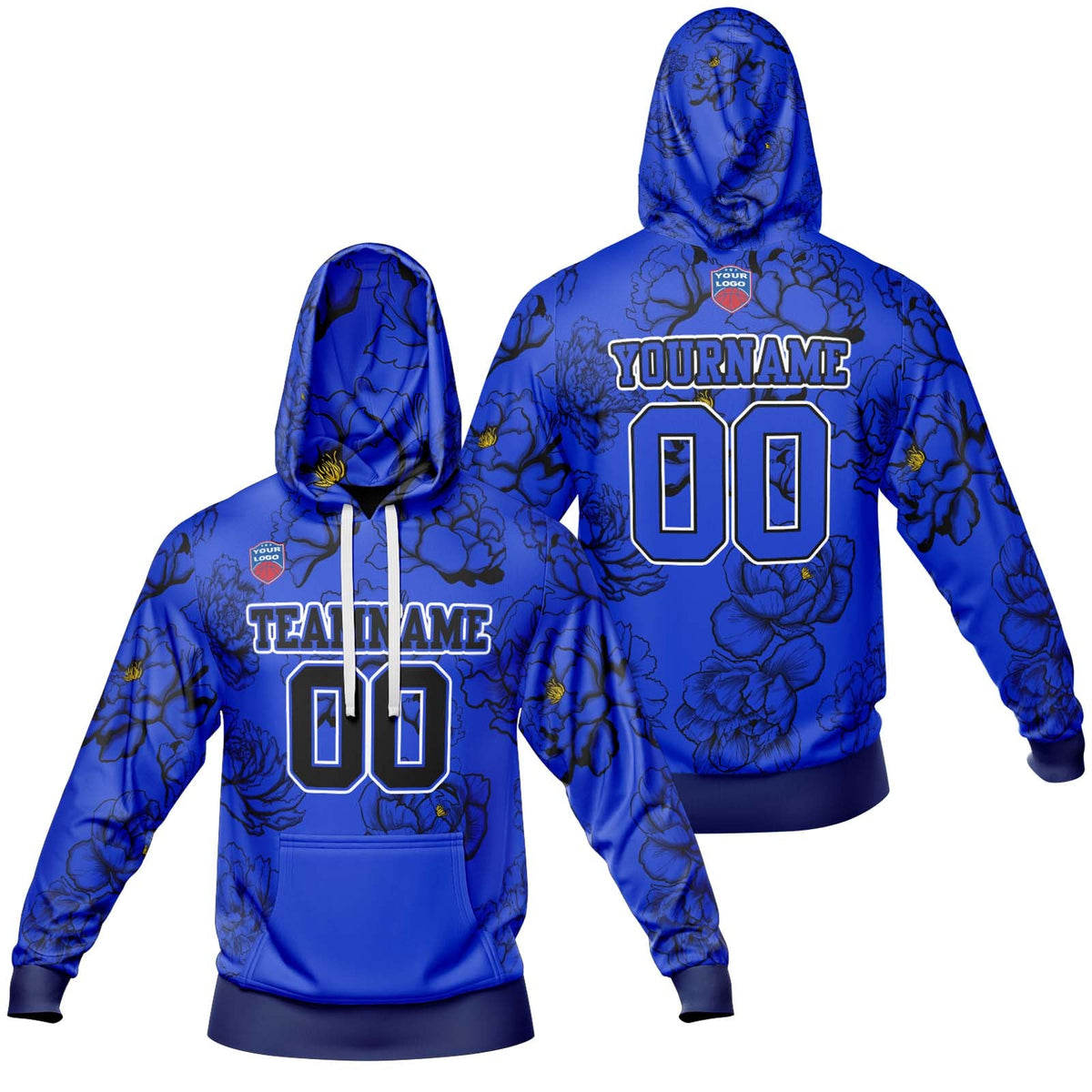 Sudadera con capucha degradada personalizada para hombre-mujer-niña o niño Imprime tu logotipo-nombre y número