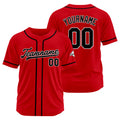 Camiseta de béisbol personalizada con diseño bordado & estilo hip hop & color rojo y negro