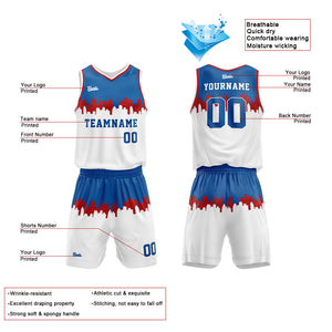 Uniforme de baloncesto personalizado en gris-azul y blanco con tu logotipo-nombre y número impresos