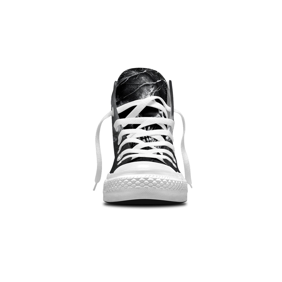 El encanto de la calavera se desata: Zapatillas de lona de media caña que resaltan la personalidad y muestran buen gusto por la moda