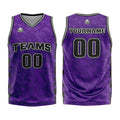 Uniforme de baloncesto personalizado color morado roto con tu logotipo-nombre y número impresos