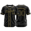 Camiseta de béisbol negra personalizada con botones para hombre mujer adulto y joven Nombre número y logotipo impresos
