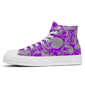Resalta tu estilo con las zapatillas de lona de caña media Skeleton para hombre y mujer