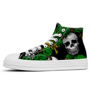 Resalta tu estilo con las zapatillas de lona de caña media Skeleton para hombre y mujer