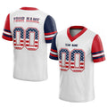 custom authentic football jersey white-navy-red mesh size 7x