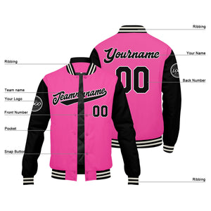 Chaqueta universitaria personalizada estilo Letterman para hombres-mujeres y jóvenes-color rosa