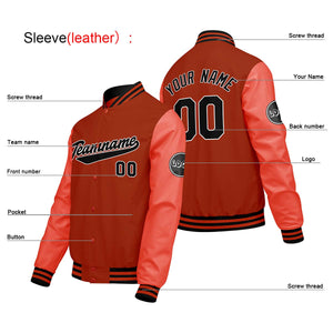 Chaquetas universitarias naranjas personalizadas para hombres & mujeres y jóvenes & Chaquetas Letterman personalizadas