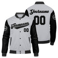 Chaqueta universitaria personalizada estilo Letterman para hombres-mujeres y jóvenes-color gris y negro