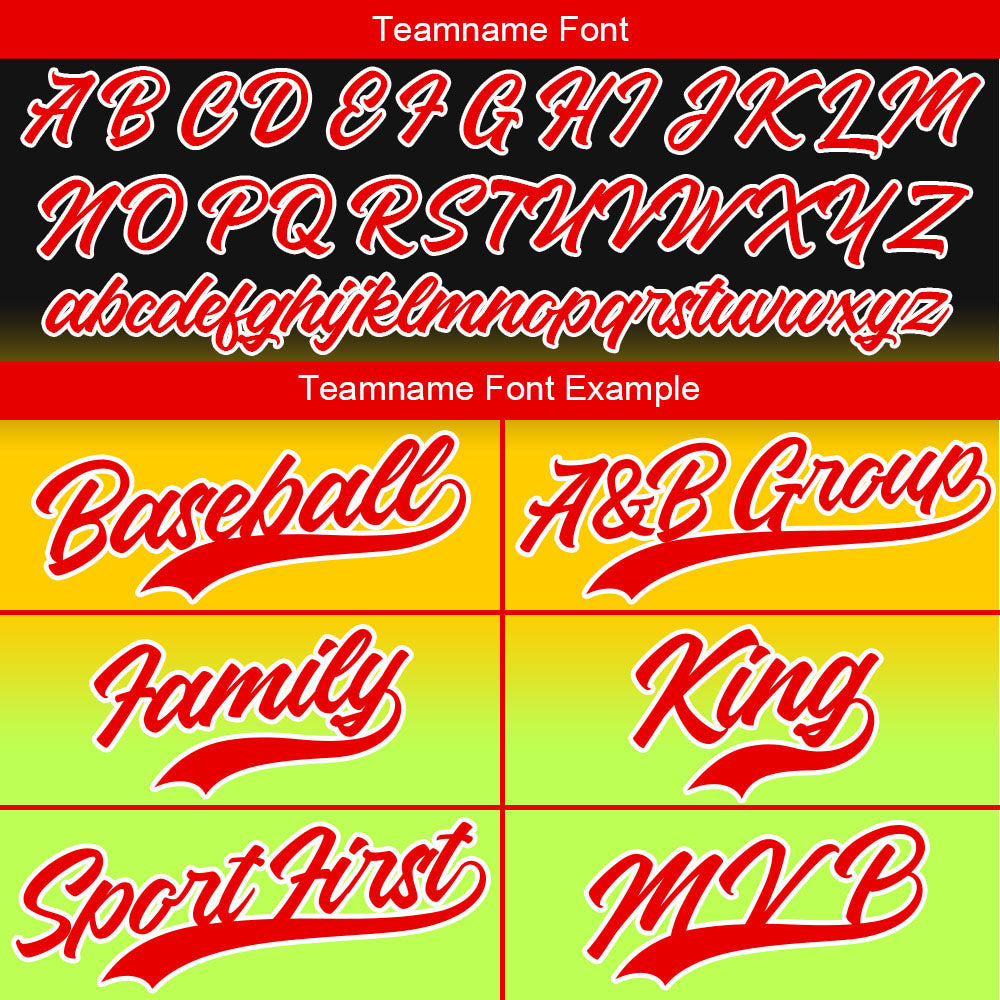 Camiseta de béisbol con dise?o personalizado estampado en negro amarillo y verde neón