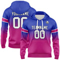 Sudadera con capucha degradada personalizada para hombre-mujer-niña o niño Imprime tu logotipo-nombre y número en Royal&Rose