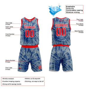 Uniforme de baloncesto personalizado en gris y azul con tu logotipo-nombre y número impresos