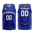 Uniforme de baloncesto azul marino personalizado con su logotipo-nombre y número impresos