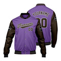 Chaquetas universitarias personalizadas de color morado y marrón para hombres & mujeres y jóvenes & Chaquetas Letterman personalizadas