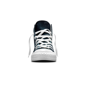 Bajo el dosel celestial: Zapatillas unisex de lona de media caña -Abraza la noche con el diseño Cielo de Medianoche