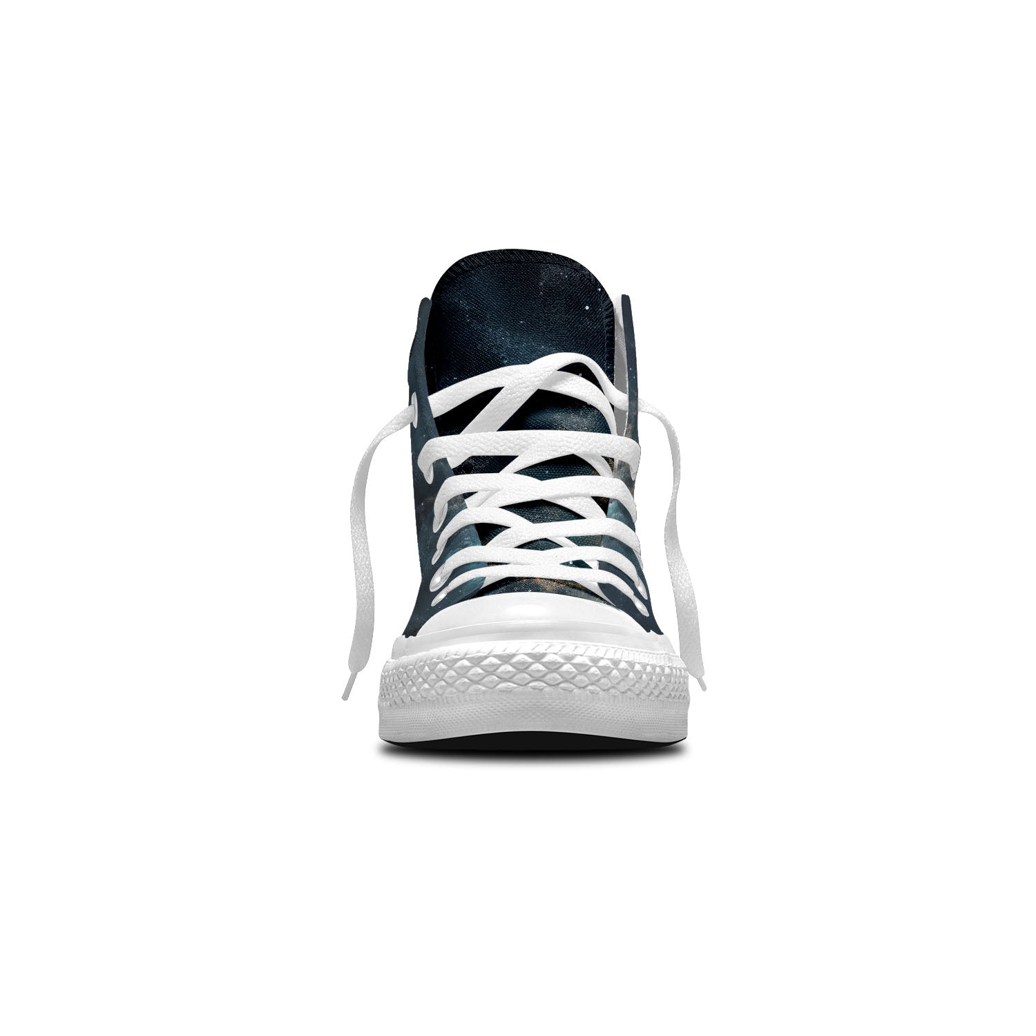 Bajo el dosel celestial: Zapatillas unisex de lona de media caña -Abraza la noche con el diseño Cielo de Medianoche