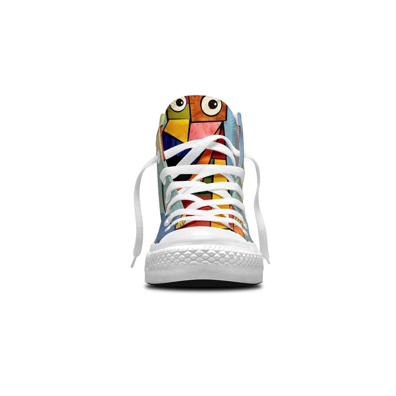 Perfección abstracta: Sumérgete en un mundo de arte con las zapatillas de lona de media caña para hombre y mujer con estampados de gatos que transforman cada paso en una expresión abstracta de belleza felina
