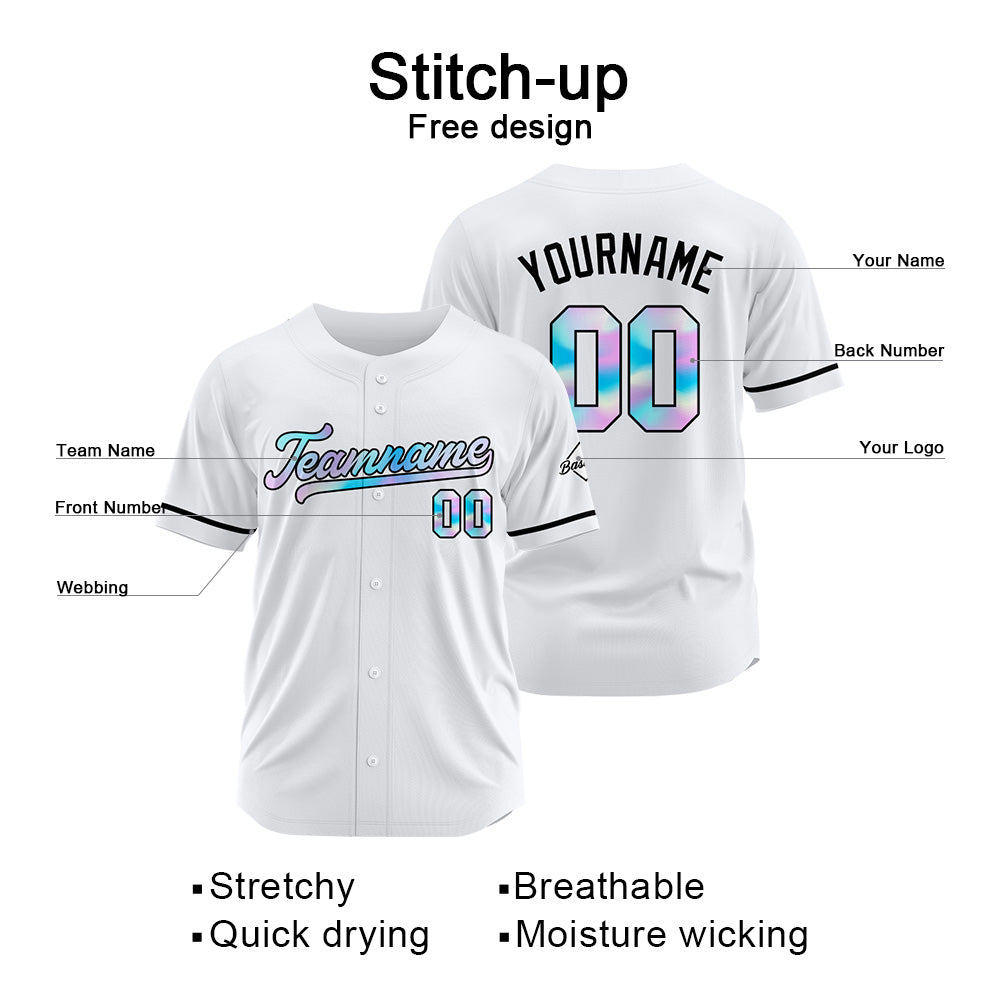 Camiseta de béisbol blanca personalizada con diseño bordado Camisetas de béisbol de hip hop personalizadas