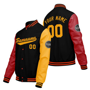 Chaquetas universitarias personalizadas negras y rojas para hombres & mujeres y jóvenes & Chaquetas Letterman personalizadas