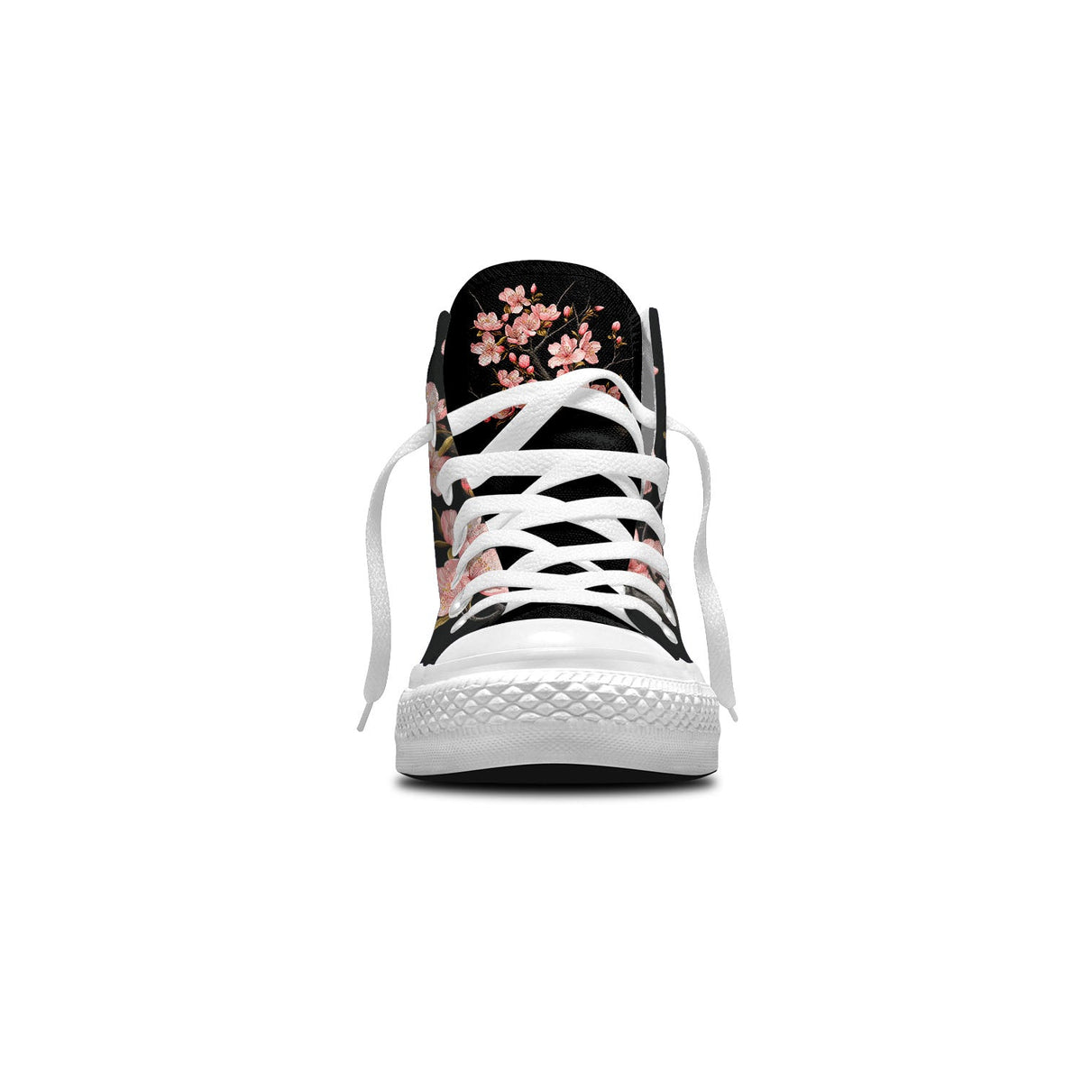 Elegancia Floral: Zapatillas de lona unisex de media caña -Adéntrate en la primavera con la elegante belleza de los estampados de flores de ciruelo para hombres y mujeres
