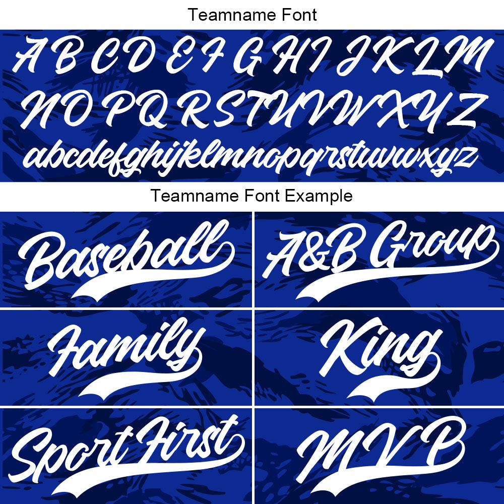 Camiseta de béisbol azul marino con dise?o personalizado de estampado completo