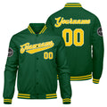 Chaqueta universitaria personalizada estilo Letterman para hombres-mujeres y jóvenes-color verde y amarillo