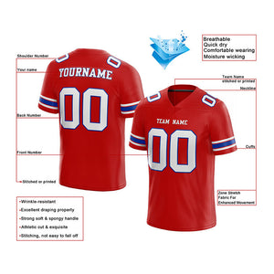 customized authentic football jersey  gray navy-red mesh