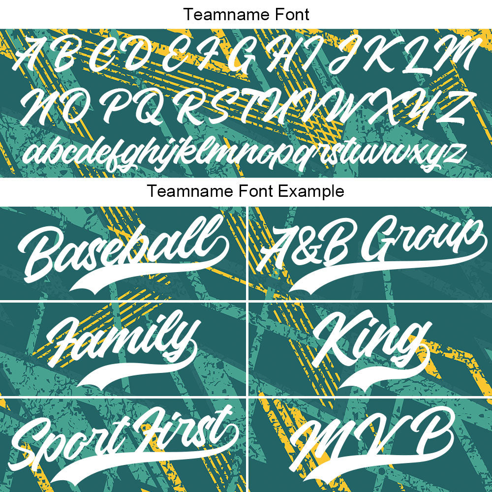 Camiseta de béisbol con dise?o personalizado estampado a todo color verde y amarillo