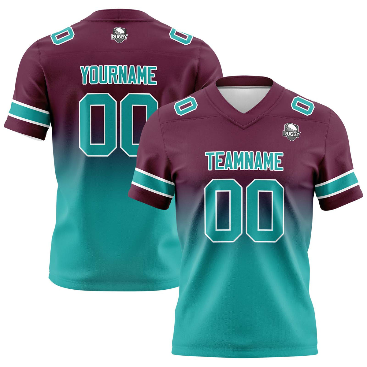 Camisetas de fútbol personalizadas con degradado-nombre-número y logotipo para adultos-niños y equipos