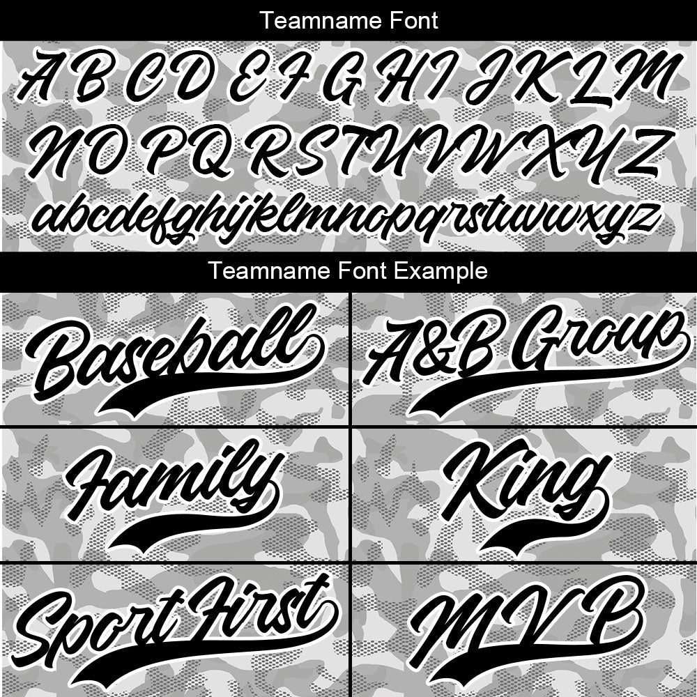 Camiseta de béisbol con dise?o personalizado de estampado completo camuflaje gris