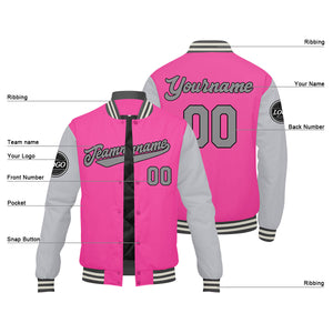 Chaqueta universitaria personalizada estilo Letterman para hombres-mujeres y jóvenes-color rosa