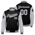 Chaqueta universitaria personalizada estilo Letterman para hombres-mujeres y jóvenes en color gris-negro y crema
