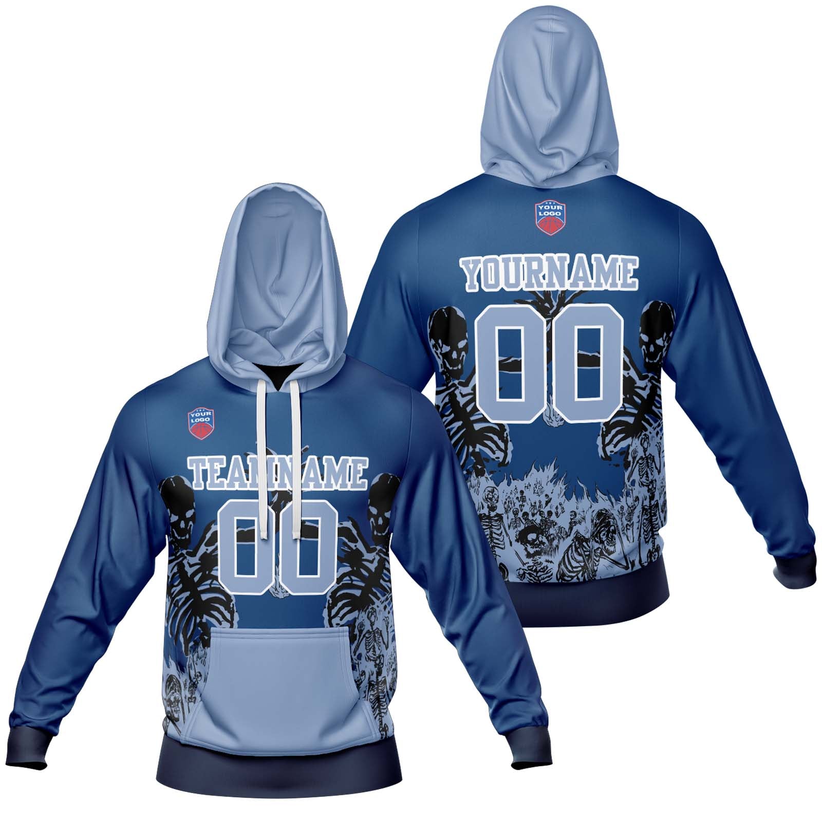 Sudadera con capucha degradada personalizada para hombre-mujer-niña o niño Imprime tu logotipo-nombre y número