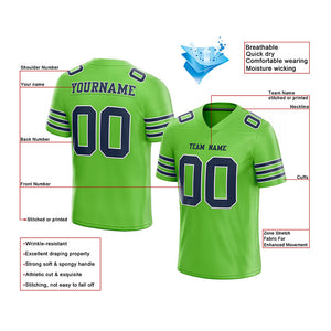 customized  authentic football jersey green navy-white mesh