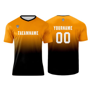 Conjunto personalizado de camiseta de uniforme naranja y negro para niños y adultos