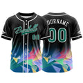 Camiseta de béisbol personalizada negra y verde con botones para hombre mujer adulto y joven Estampado de nombre número y logotipo