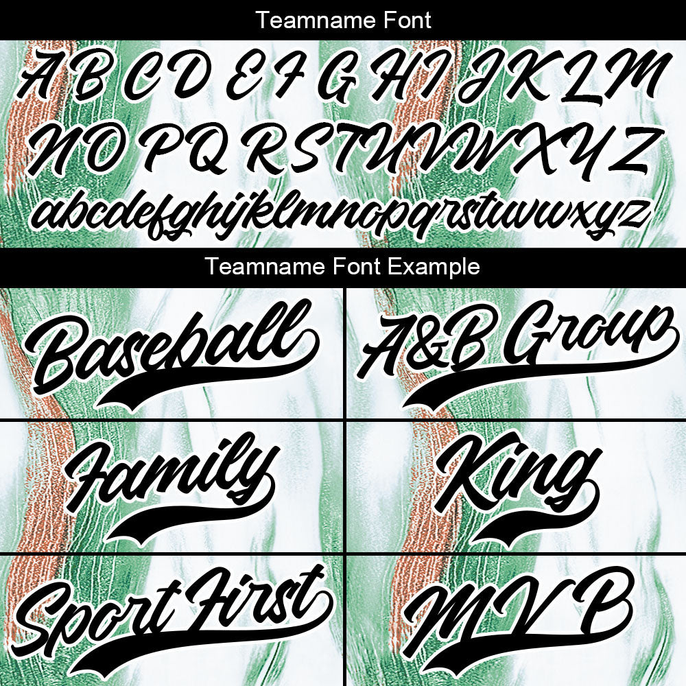Camiseta de béisbol blanca y verde con dise?o personalizado estampado a todo color