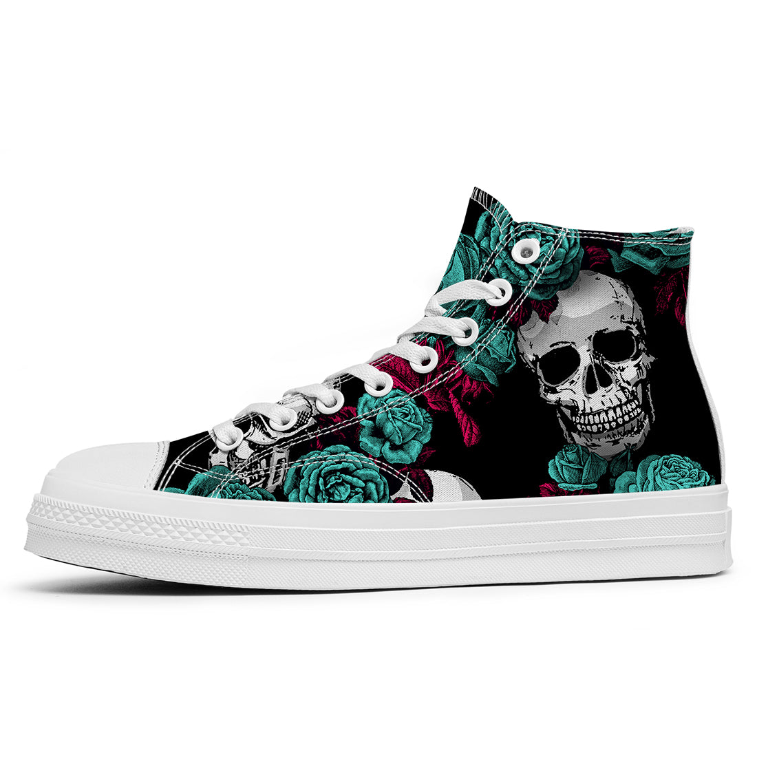 Resalta tu estilo con las zapatillas de lona de caña media Skeleton para hombre y mujer