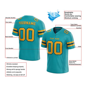 customized  authentic football jersey aqua orange-white mesh