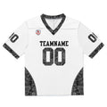 Camiseta de fútbol personalizada con nombre y número del equipo impresos y bordados-color blanco y negro