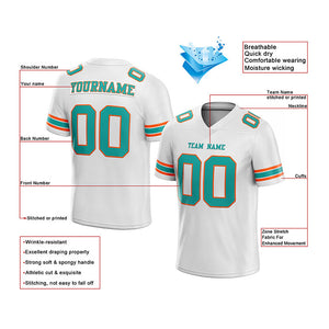 customized authentic football jersey  orange green-white mesh