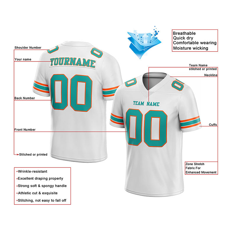 customized authentic football jersey  orange green-white mesh