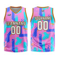Custom Geometry Pink Blue Basketball Jersey Uniform Suit Printed Your Logo Name Number
