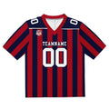 Camiseta de fútbol personalizada con nombre y número del equipo bordados-color rojo y azul marino