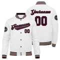 Chaqueta universitaria personalizada estilo Letterman para hombres-mujeres y jóvenes-color granate y blanco